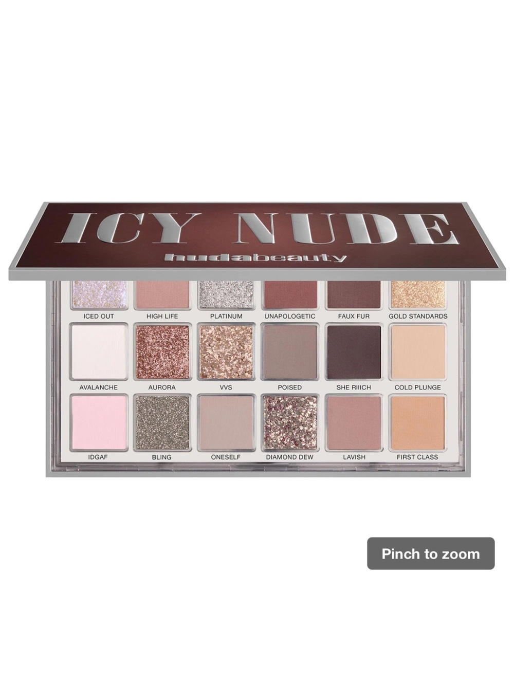 Huda Beauty Icy Nude Eyeshadow Palette - Cool Neutral & Pink Shades
